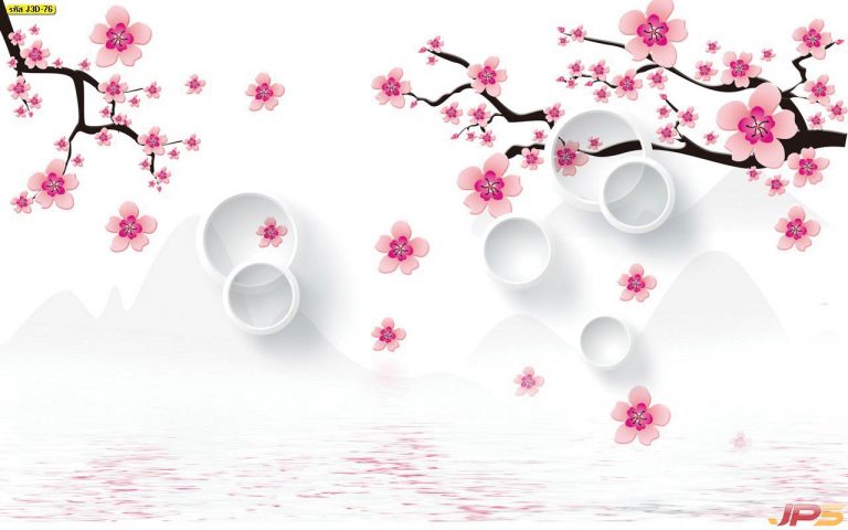 ภาพ 3D ดอกซากุระสีชมพู