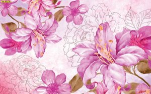 ภาพวาดดอกไม้สีชมพู