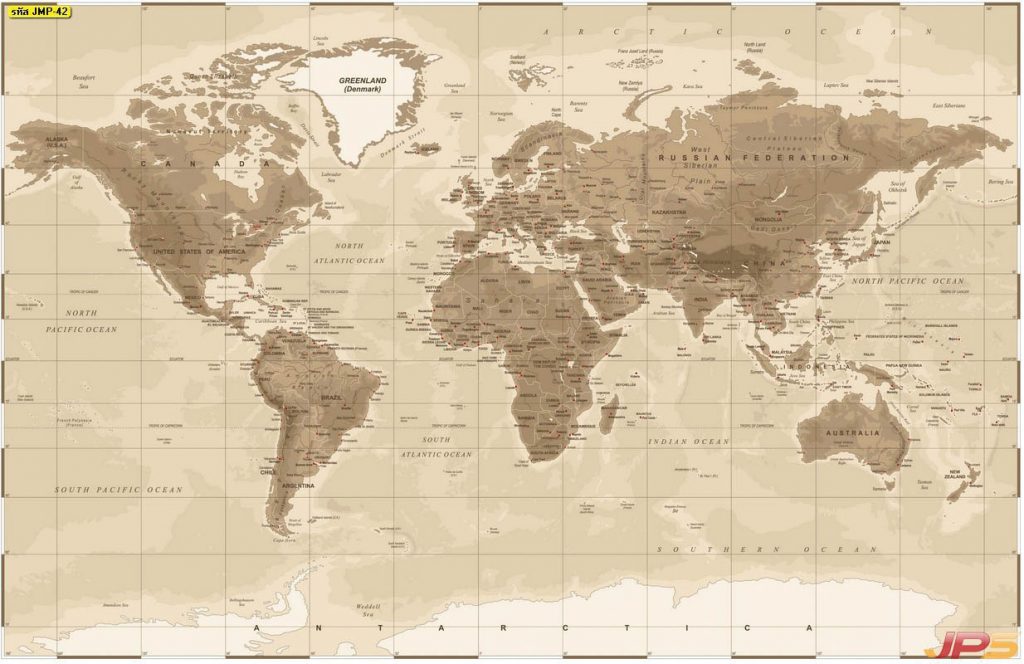 ภาพพิมพ์แผนที่โลก