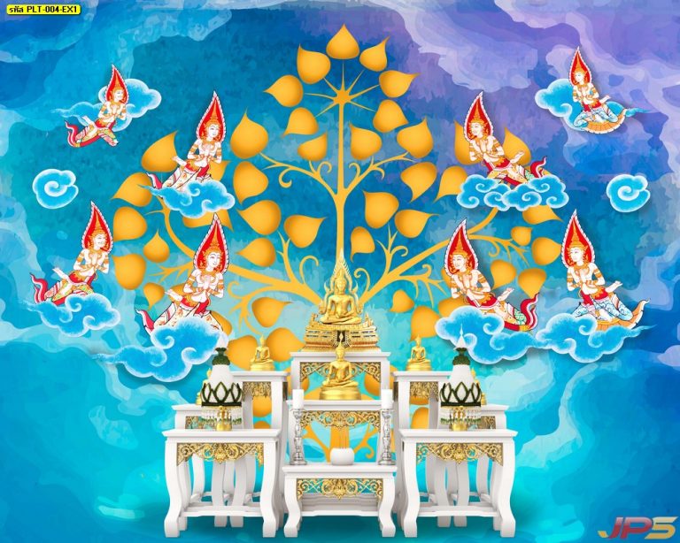 ลายไทย พื้นหลังต้นโพธิ์
