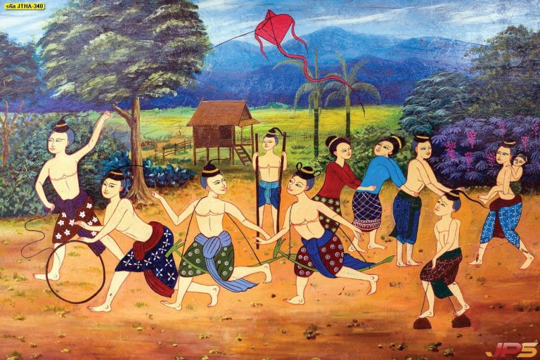 ภาพวาดสีเทียนลายไทย