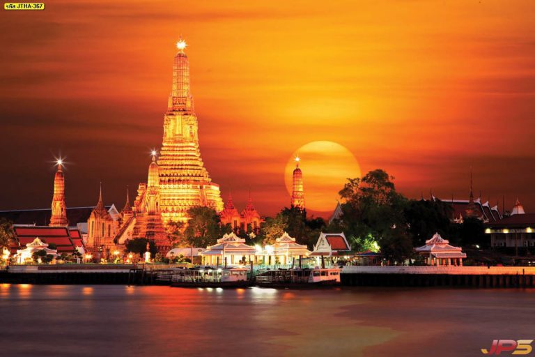 ภาพวัดโทนสีส้มทอง