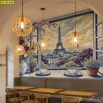 ตกแต่งร้านคาเฟ่ด้วย วอลเปเปอร์สไตล์ยุโรป วอลเปเปอร์สั่งพิมพ์ ลายหอไอเฟล แต่งร้านกาแฟ เพื่อสร้างจุดเด่นและบรรยากาศที่น่าจดจำ