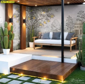 วอลเปเปอร์ลายสวนป่าสไตล์ยุโรป แต่งห้องรับแขกสวยๆ ด้วย Chinoiserie wall covering สไตล์วินเทจ สร้างความประทับใจให้แขกผู้มาเยือน