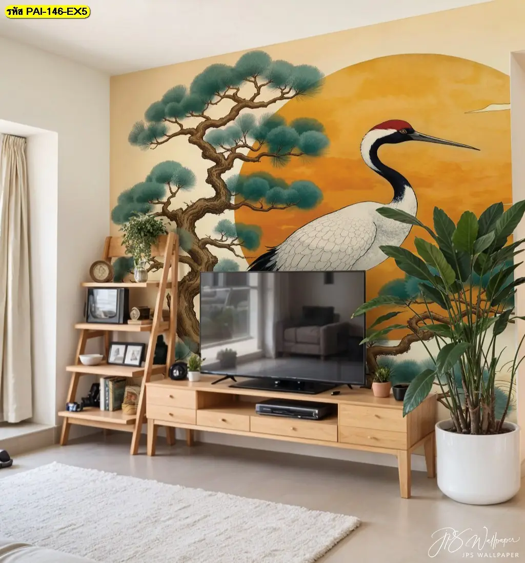 ยกระดับห้องนั่งเล่นของคุณด้วย bespoke crane wallpaper for living room ที่สะท้อนรสนิยมและความเป็นตัวคุณอย่างชัดเจน