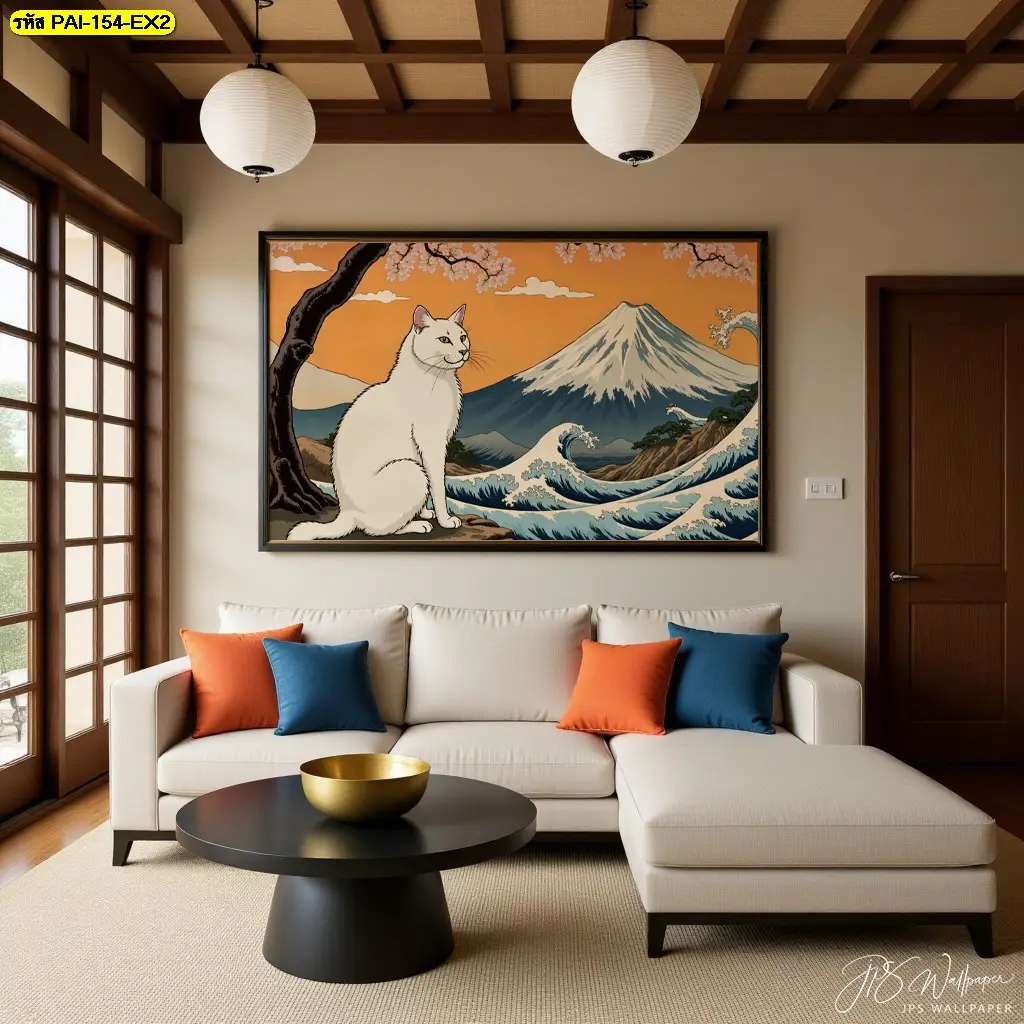 สั่งทำ วอลเปเปอร์ภาพแมวญี่ปุ่น เข้าร้าน เพื่อสร้าง Japanese restaurant cat wallpaper ที่มีเพียงชิ้นเดียวสำหรับธุรกิจของคุณ
