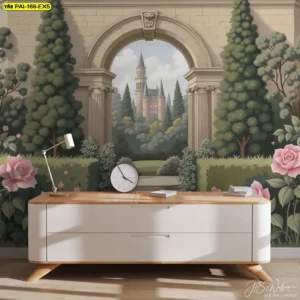 เปลี่ยนห้องด้วยวอลเปเปอร์ลายสวนยุโรปแต่งห้องรับแขกที่เป็น Romantic rose wallpaper สร้างบรรยากาศที่อบอุ่นและผ่อนคลาย