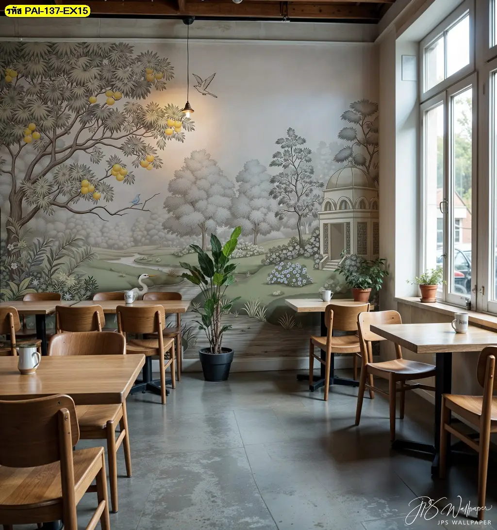 Chinoiserie wallcovering design ช่วยเปลี่ยนคาเฟ่ของคุณให้เป็นแกลเลอรีศิลปะที่สวยงามและมีเรื่องราวชวนมอง