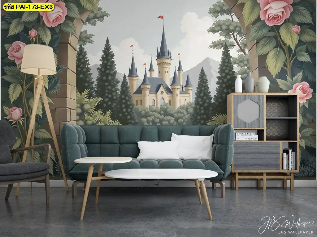 ตกแต่งห้องนั่งเล่นด้วย วอลเปเปอร์ลายสวนดอกไม้ยุโรป ที่เป็น European garden wallpaper ช่วยยกระดับการตกแต่งห้องให้ดูหรูหราและมีสไตล์