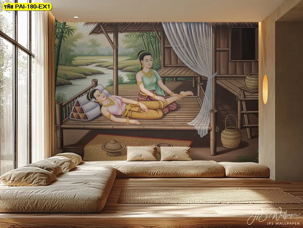 ตกแต่งร้านด้วย ภาพวาดลายนวดแผนไทย ตกแต่งร้านนวด ที่รองรับการสั่งพิมพ์ตามขนาดและดีไซน์ที่คุณเลือก