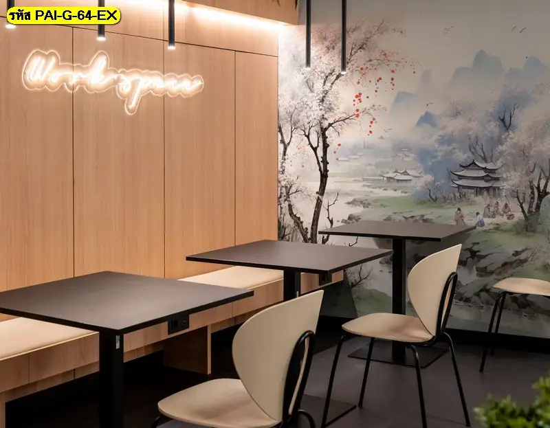 รูปติดผนังหมู่บ้านเกาหลีโบราณที่เป็น serene mountain village wall decor สร้างบรรยากาศอบอุ่นและเต็มไปด้วยเรื่องราว