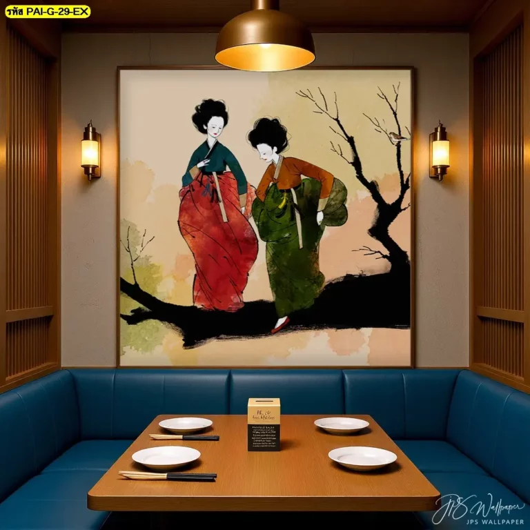 วอลเปเปอร์ตกแต่งร้านอาหารเกาหลีสร้างบรรยากาศอบอุ่นด้วยภาพตกแต่งผนังร้านอาหารสไตล์เกาหลีและรูปติดผนังลายศิลปะเกาหลีโบราณ