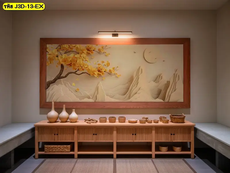 A beautiful modern chinoiserie wallpaper enhances the charm and elegance of a modern Chinese style bedroom interior design.