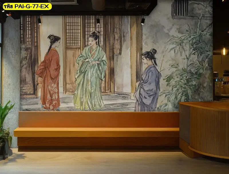 รูปภาพติดผนังลายภาพวาดเกาหลีโบราณช่วยสร้างบรรยากาศร้านอาหารเกาหลีย้อนยุคและสร้างประสบการณ์ที่แตกต่าง