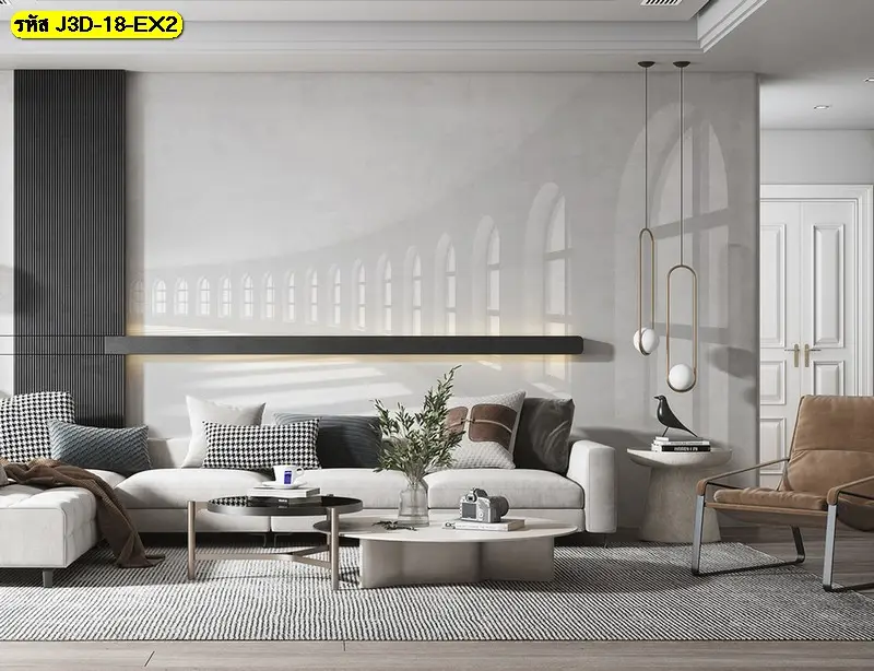 วอลเปเปอร์สั่งพิมพ์ลายทางเดินมีมิติเป็นไอเดียแต่งผนังห้องให้ดูกว้างขึ้น สร้างรูปติดผนังห้องสไตล์มินิมอลโมเดิร์นที่น่าทึ่ง