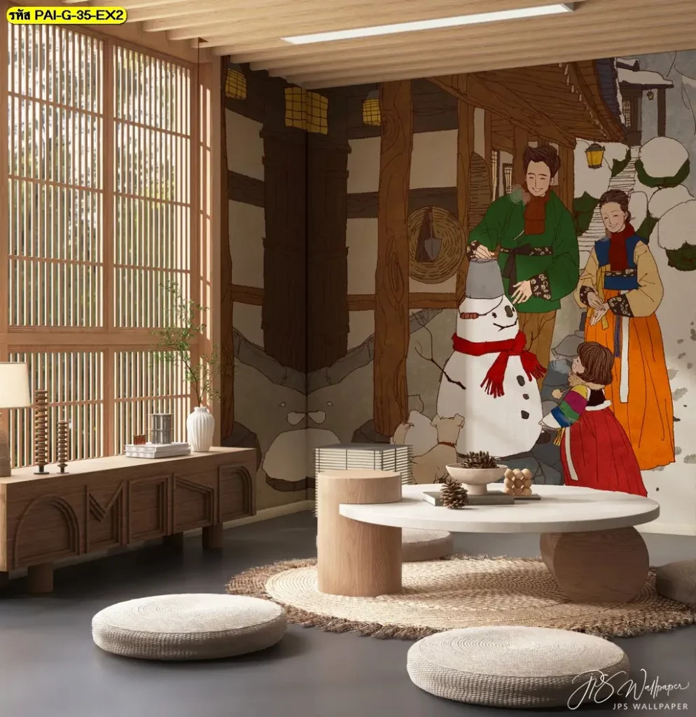 ตกแต่งร้านอาหารเกาหลีสไตล์โมเดิร์นให้สมบูรณ์แบบด้วยวอลเปเปอร์ตกแต่งร้านอาหารเกาหลีที่มีลวดลายภาพศิลปะเกาหลีสำหรับตกแต่งร้าน