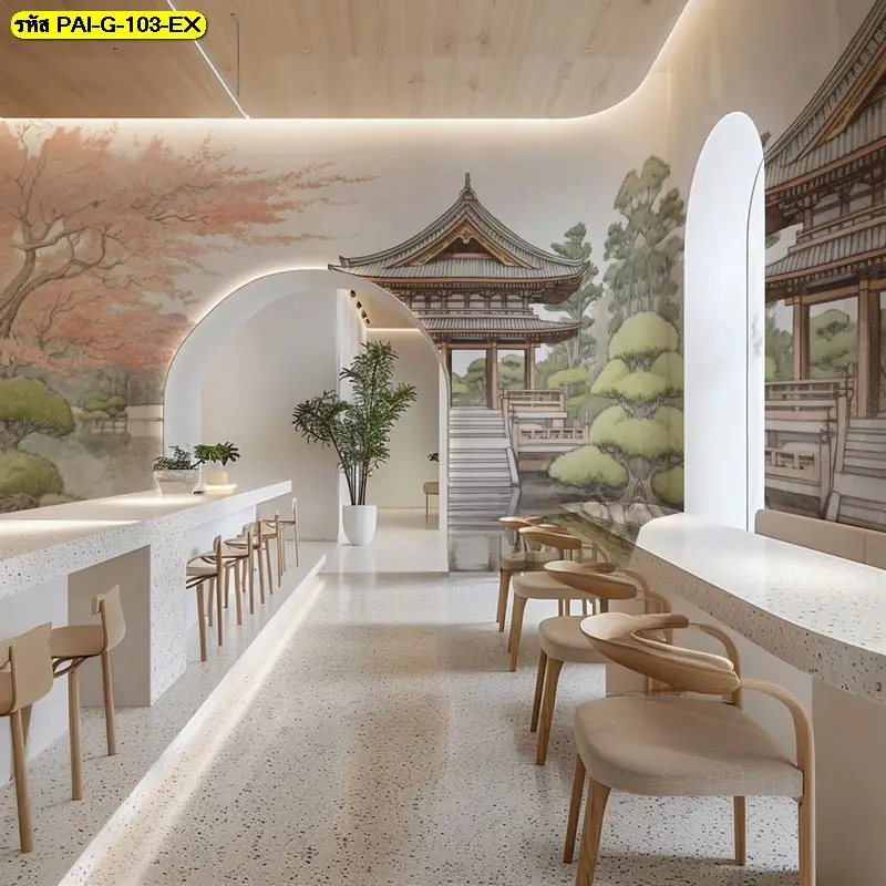 รูปติดผนังร้านอาหารบรรยากาศอบอุ่นที่ใช้ vintage Asian lifestyle painting จะช่วยยกระดับร้านอาหารของคุณให้ดูพิเศษขึ้น