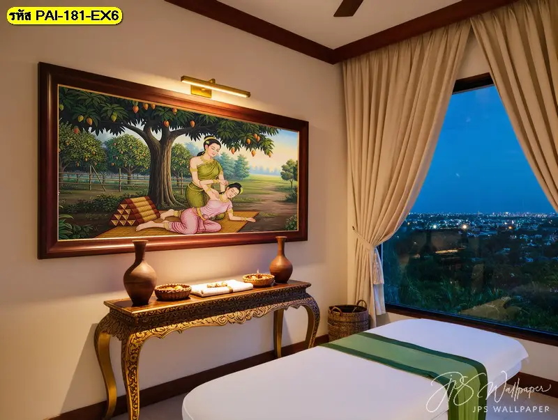 เพิ่มสไตล์ให้ร้านด้วยภาพนวดแผนโบราณที่พิมพ์ลงบนผ้าแคนวาสคุณภาพสูง