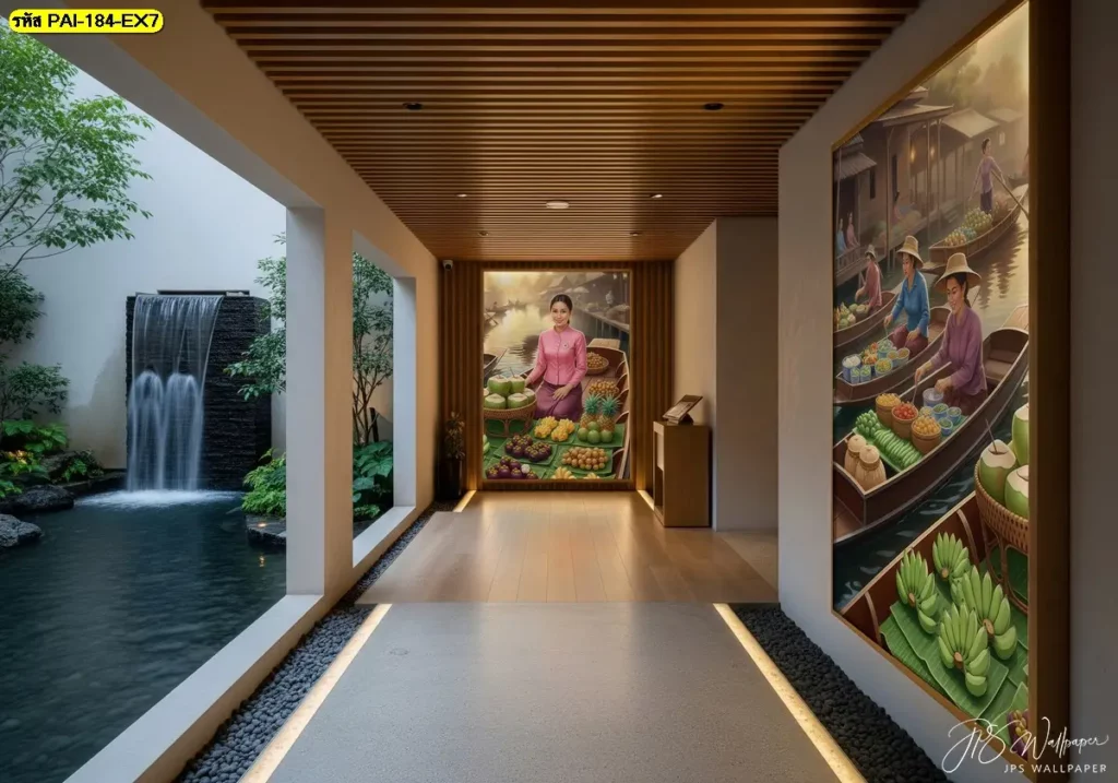 วอลเปเปอร์สั่งพิมพ์ภาพผลไม้ไทยสวยงามออกแบบเฉพาะแต่ละร้านหรือโรงแรม ดึงเสน่ห์เฉพาะตัวออกมาได้อย่างลงตัว