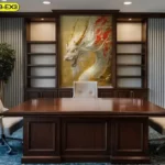 วอลเปเปอร์มังกรจีนสั่งพิมพ์ช่วยสร้างบรรยากาศทรงพลังให้ห้องประชุมและสะท้อนภาพลักษณ์องค์กรที่ต้องการความโดดเด่นและความมั่นใจในทุกการเจรจา