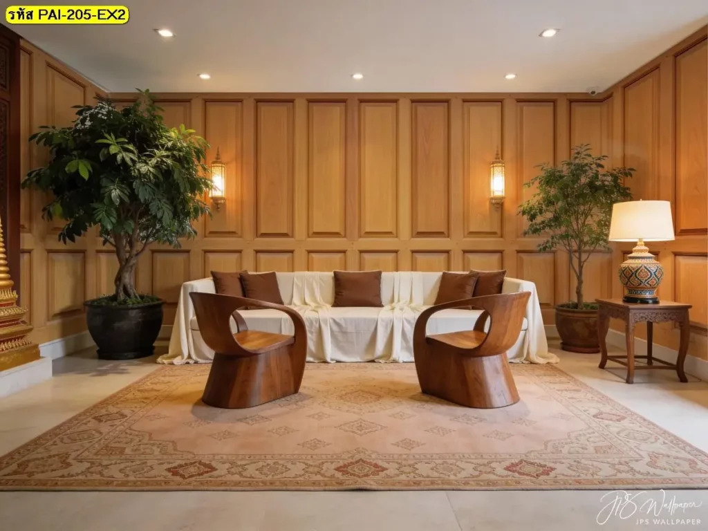 วอลเปเปอร์ลายไม้คลาสสิกสไตล์ไม้ธรรมชาติสำหรับภาพติดผนังลายไม้คลาสสิกในดีไซน์ Classic wooden wall panel mural ที่ดูอบอุ่นและคลาสสิก