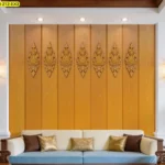 ภาพติดผนังลายไม้ลายไทยลายไม้แนวตั้งจากวอลเปเปอร์ลายไม้ตกแต่งผนังในดีไซน์วอลเปเปอร์ลายกรุไม้โบราณที่ดูเป็นระเบียบและสง่างาม