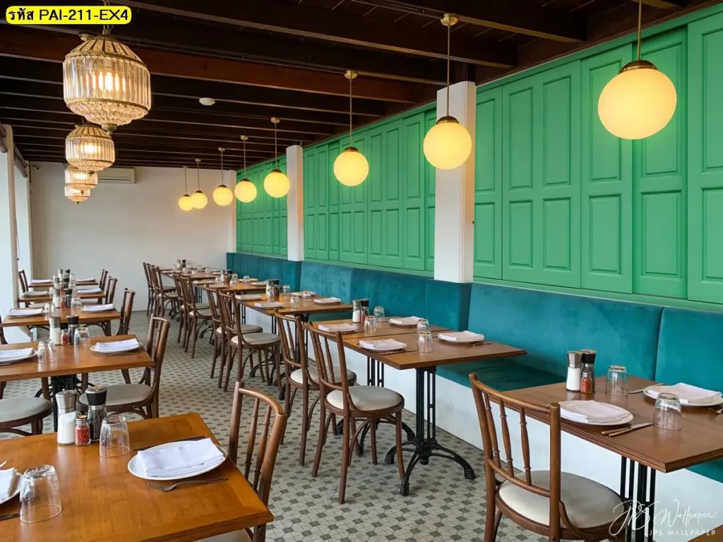 วอลเปเปอร์ลายไม้สีเขียวแนวธรรมชาติสำหรับวอลเปเปอร์ลายไม้ตกแต่งภายในในรูปแบบ Vintage wood panel wallpaper ที่ช่วยเพิ่มความสบายตาและความอบอุ่นให้ห้อง