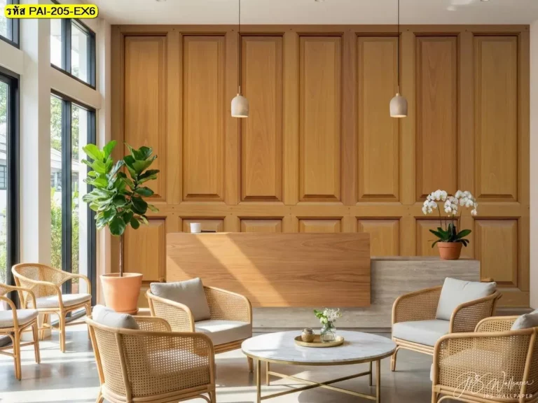วอลเปเปอร์ลายไม้คลาสสิกโทนไม้ธรรมชาติสำหรับภาพติดผนังลายไม้คลาสสิกในสไตล์ Classic wooden wall panel mural ที่ช่วยเพิ่มความอบอุ่นและความหรูให้ผนัง