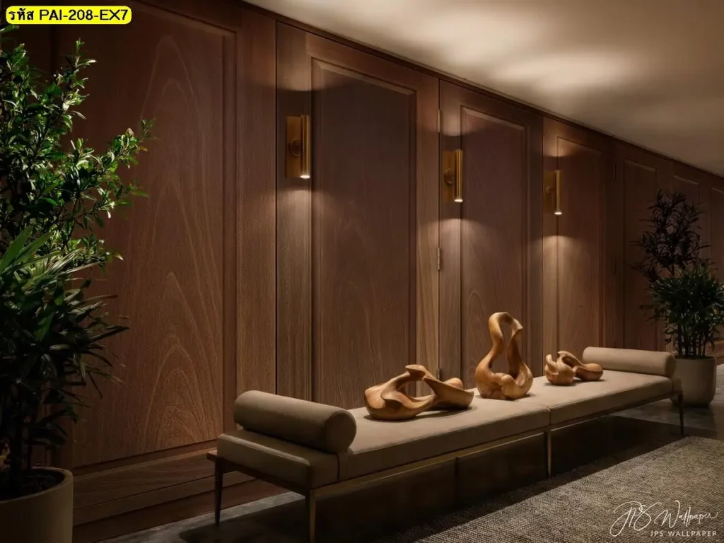 วอลเปเปอร์ลายไม้สไตล์คลาสสิกลายไม้แนวตั้งสำหรับภาพตกแต่งผนังลายไม้คลาสสิกในรูปแบบ Colonial wood panel wall mural ที่ดูสง่างาม