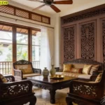 วอลเปเปอร์ลายไม้แกะสลักไทยแนวศิลป์ไทยในรูปแบบวอลเปเปอร์กรุผนังลายไม้แกะลาย Thai style wall mural design ที่ช่วยสร้างบรรยากาศไทย